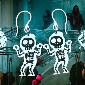 🆕 Skeleton Laser Cut Earrings Stainless Steel